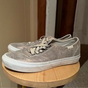 Gold and white Vans sneaker. Size 8